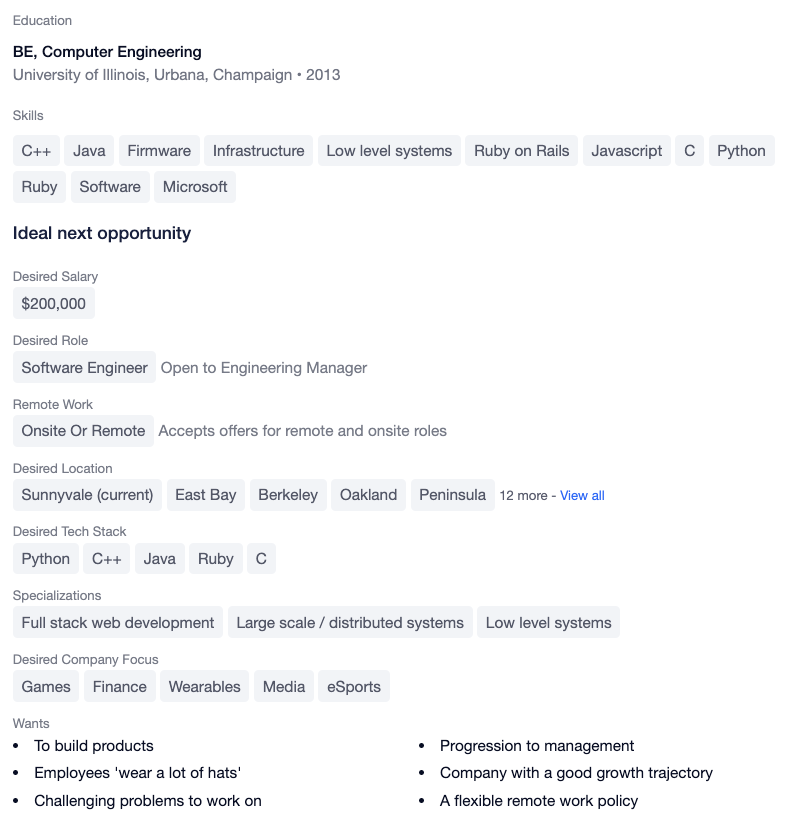 Candidate Profile - Wellfound